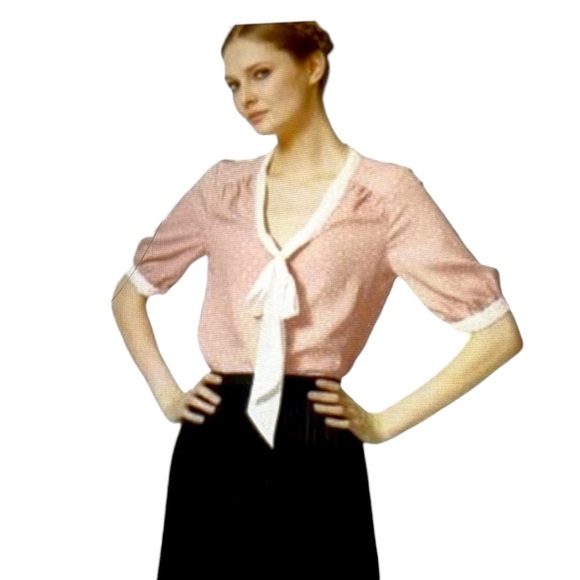 Jason Wu For Target Pink Polka Dot Tie Blouse - Picture 1 of 5